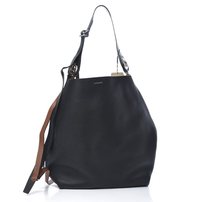 Burberry Smooth Calfskin Medium Grommet Hobo Black 3 of 12