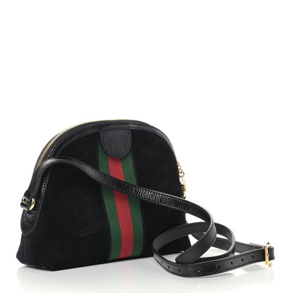 Gucci Suede Patent Web GG Small Ophidia Dome Shoulder Bag Black 3 of 11