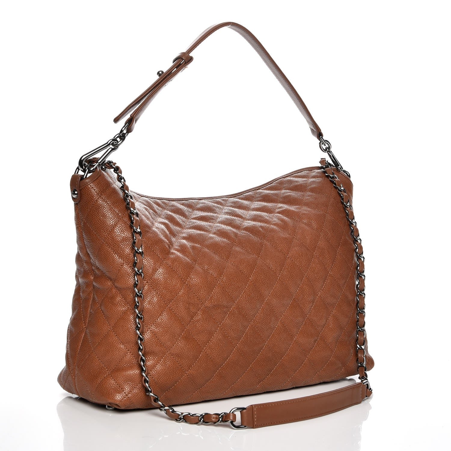 Chanel Caviar Quilted French Riviera Hobo Brown 4 of 9