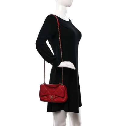 Chanel Lambskin Quilted Small Easy Carry Flap Red 2 of 14