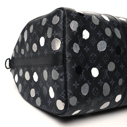 Louis Vuitton LV X YK Monogram Eclipse Keepall Bandouliere 55 Black Silver 7 of 8