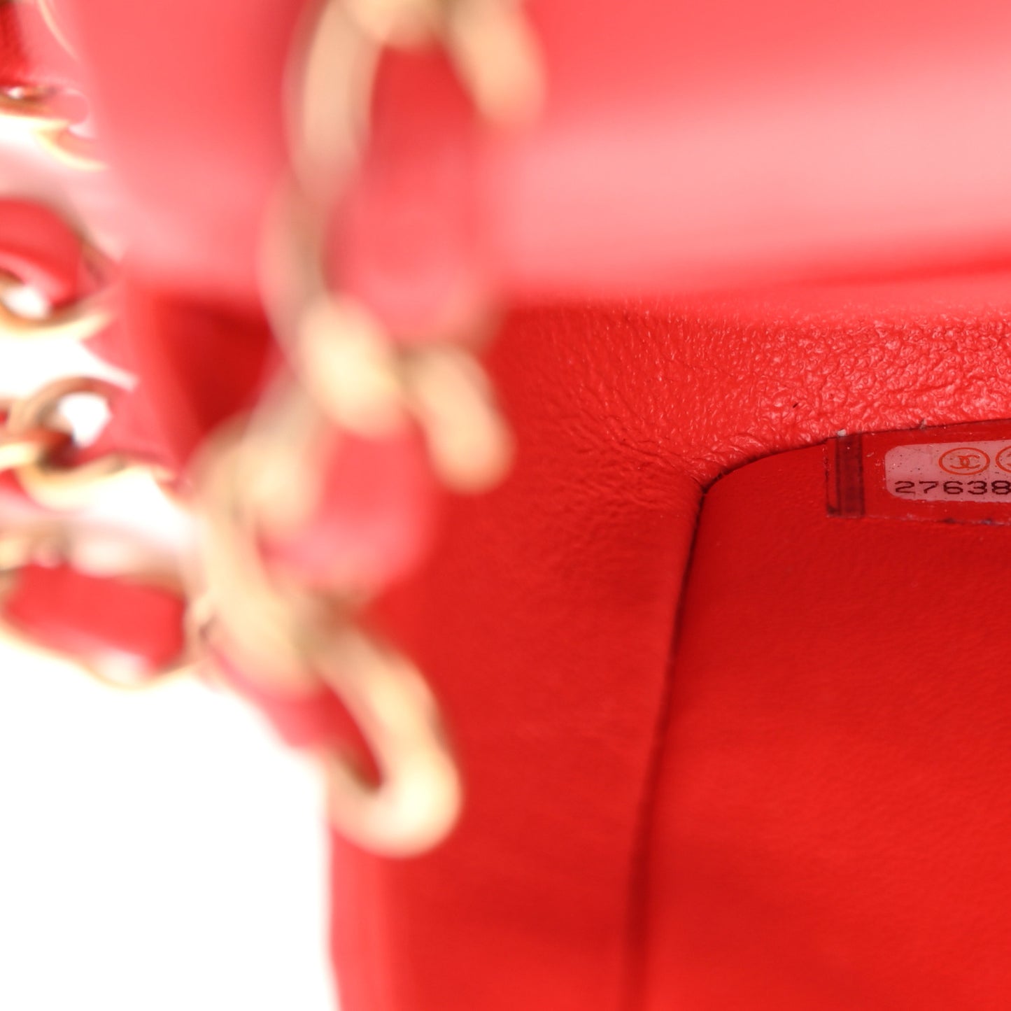 Lambskin Quilted Mini Rectangular Flap Red