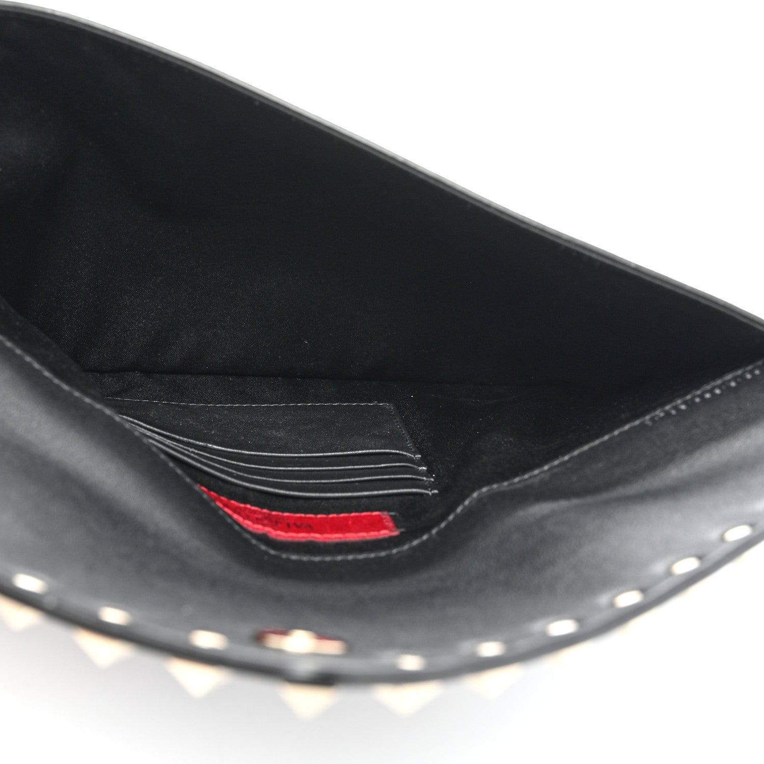 Valentino Garavani Vitello Large Rockstud Envelope Clutch Black 5 of 8