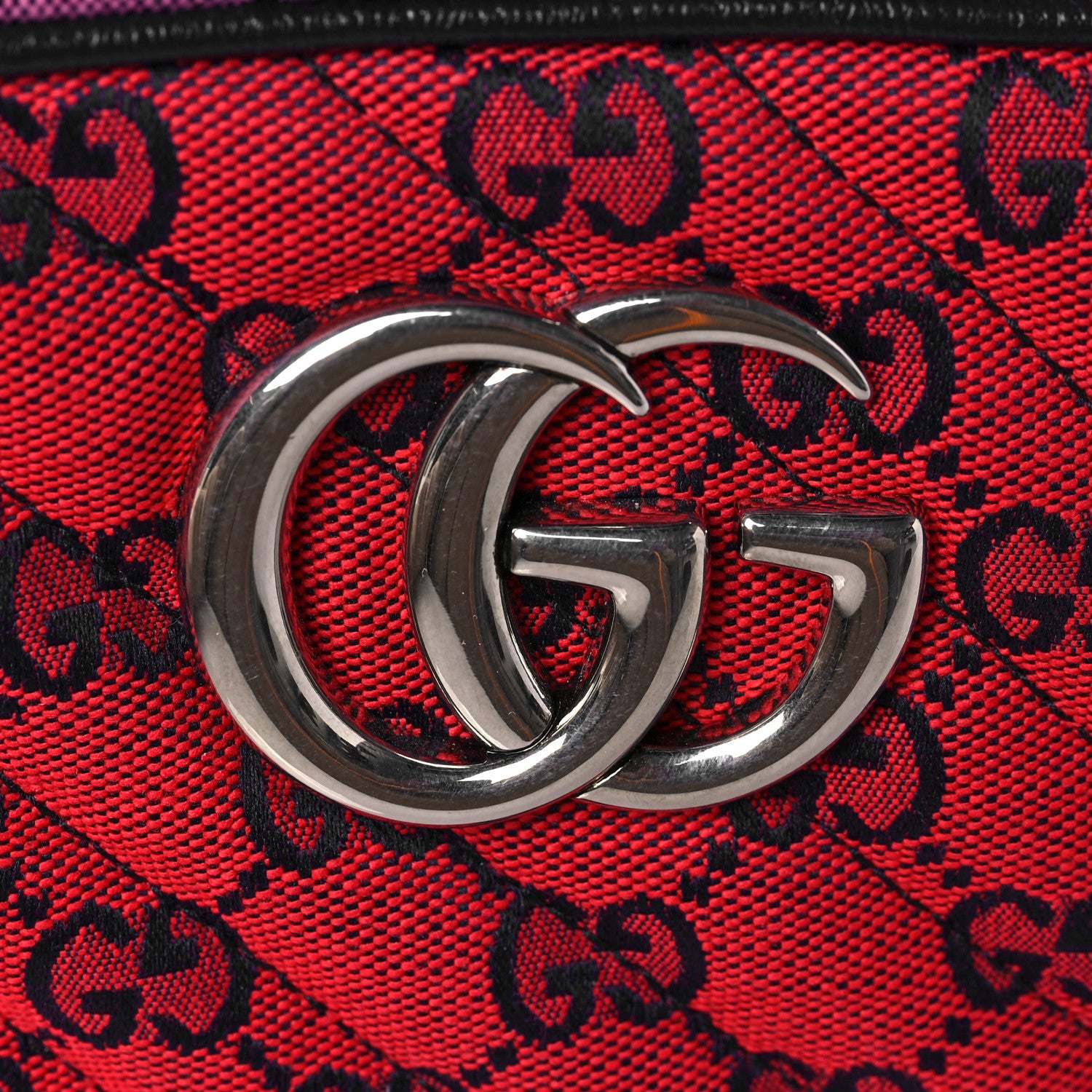 Gucci Monogram Multicolor Matelasse Diagonal Small GG Marmont Chain Shoulder Bag Red Blue Yellow Green Pink 9 of 9