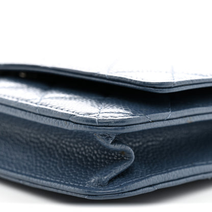 Chanel Caviar Quilted Wallet on Chain WOC Blue 10 of 10