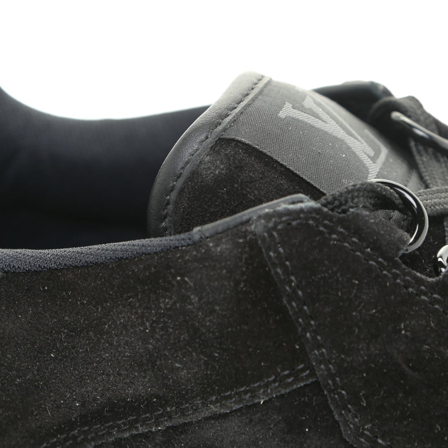 Suede Mens LV Trainer Sneakers 9 Black