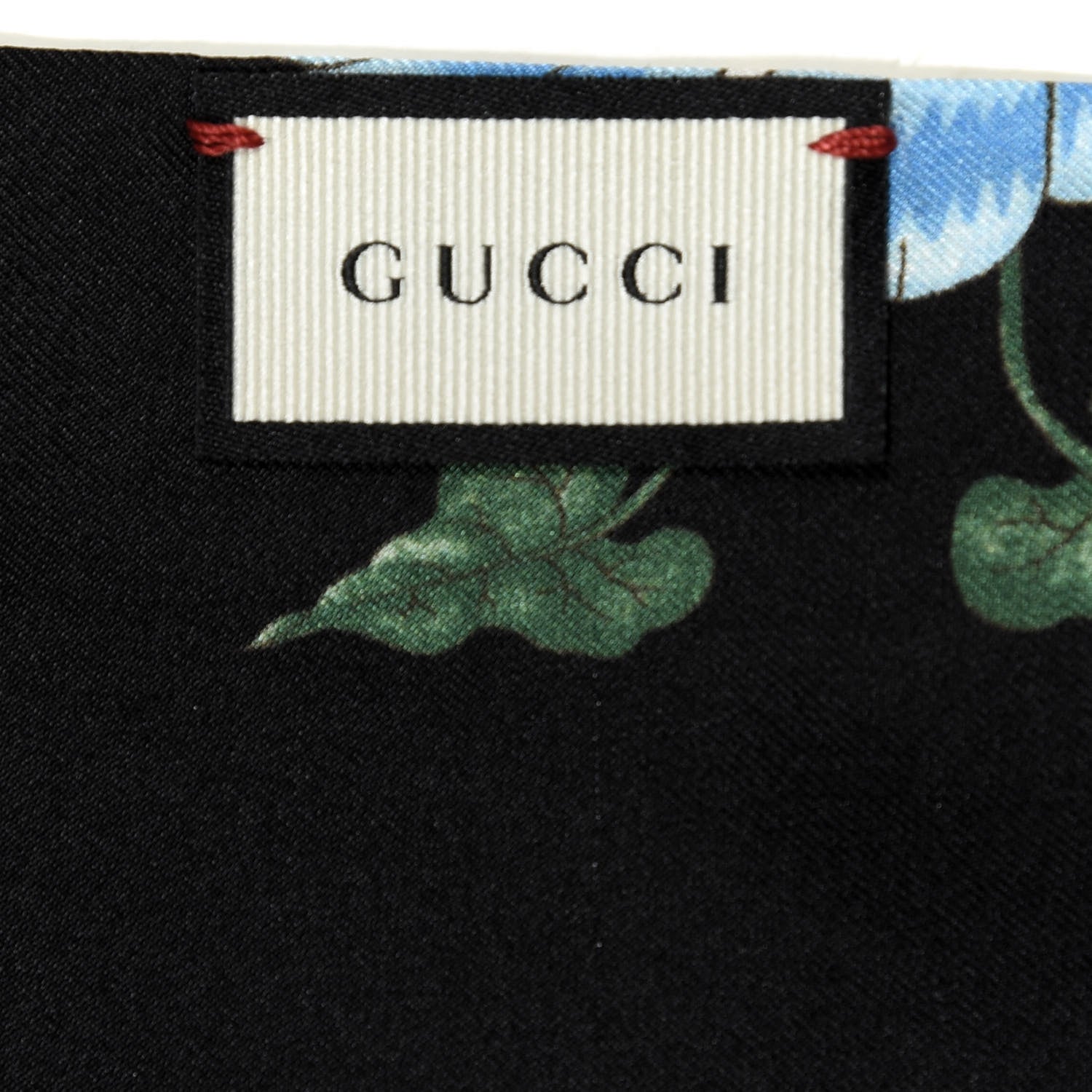 Gucci Silk Flora Fringe Scarf White Black 3 of 5