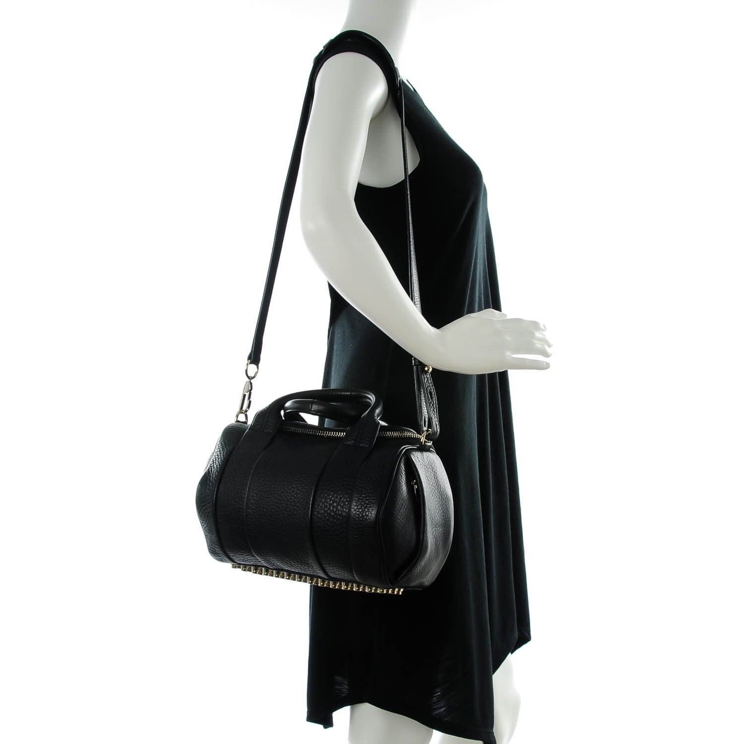 Alexander Wang Pebbled Lambskin Rockie Black Pale Gold Hardware 2 of 7