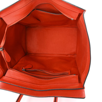 Celine Drummed Calfskin Mini Luggage Vermillion 5 of 9