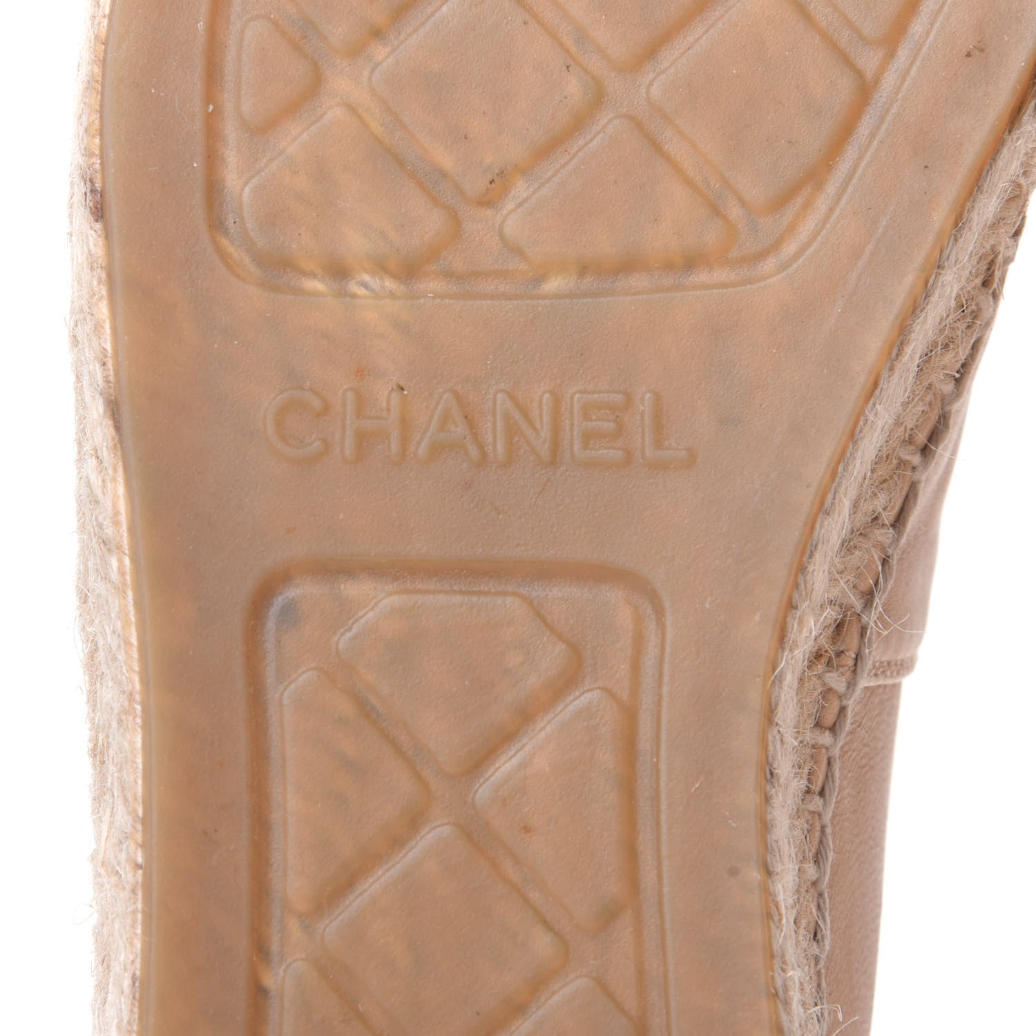 Chanel Lambskin CC Espadrilles 38 Beige Black 10 of 11