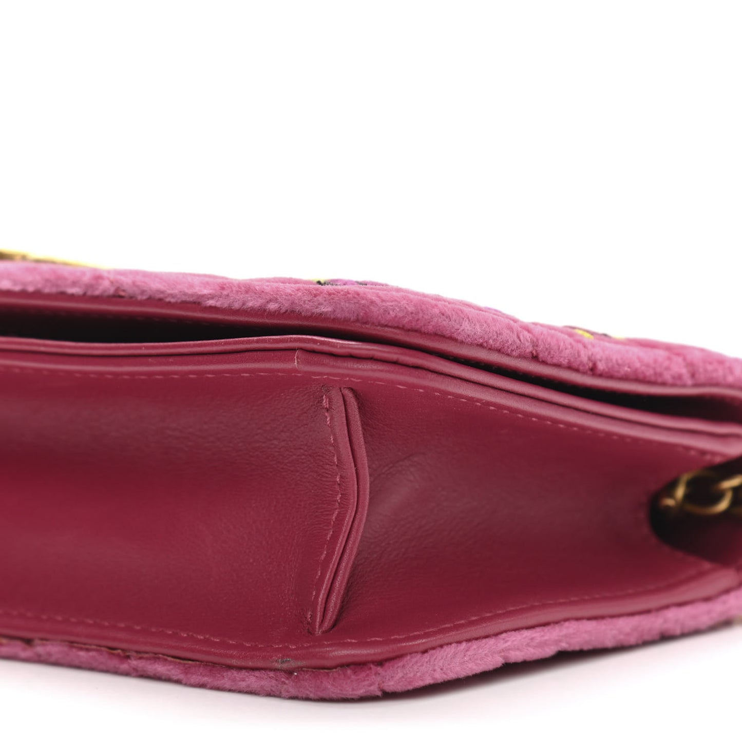 Velvet Matelasse Love Embroidered GG Marmont Mini Bag Light Raspberry Rose