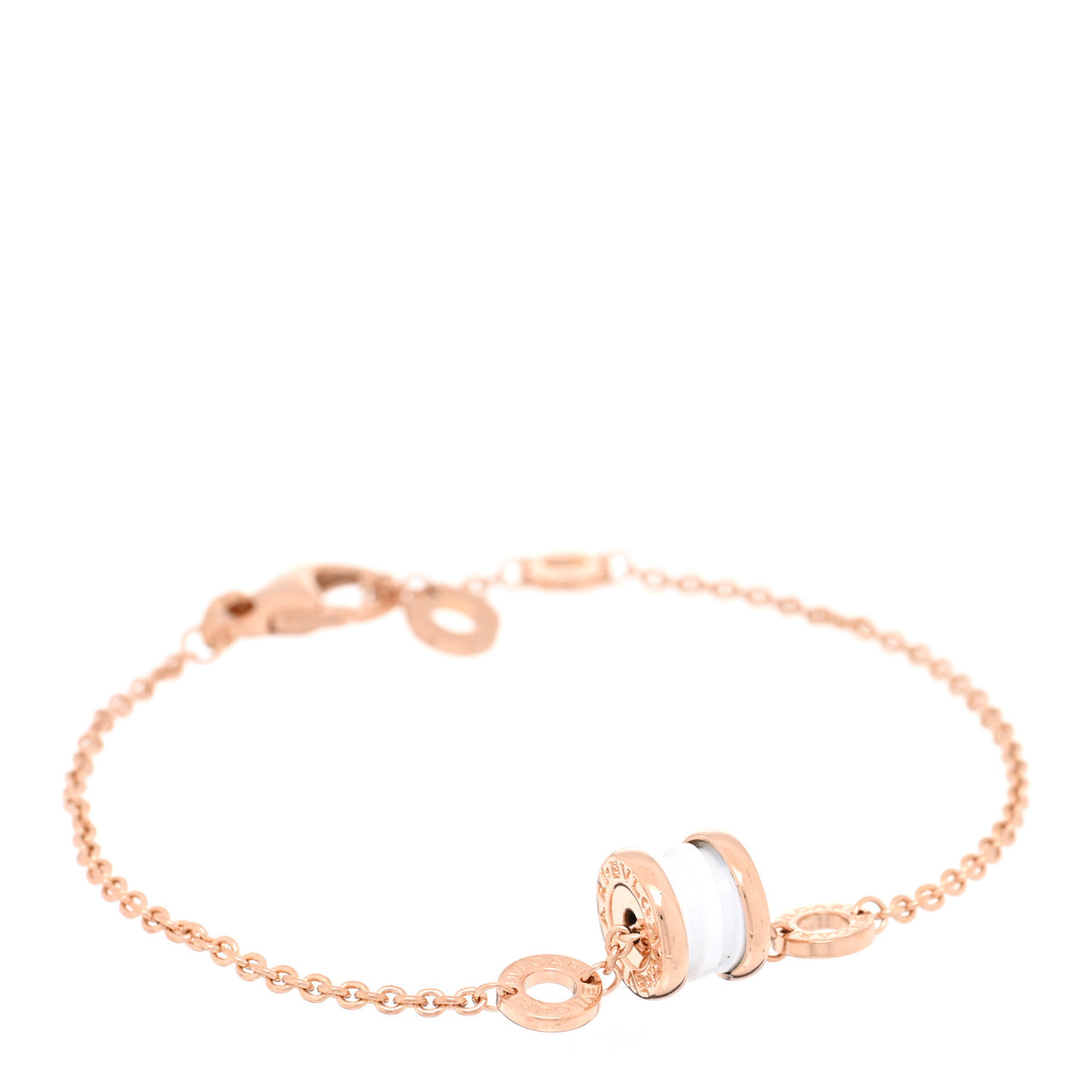 Bulgari 18K Rose Gold White Ceramic B.Zero1 Bracelet SM 1 of 3