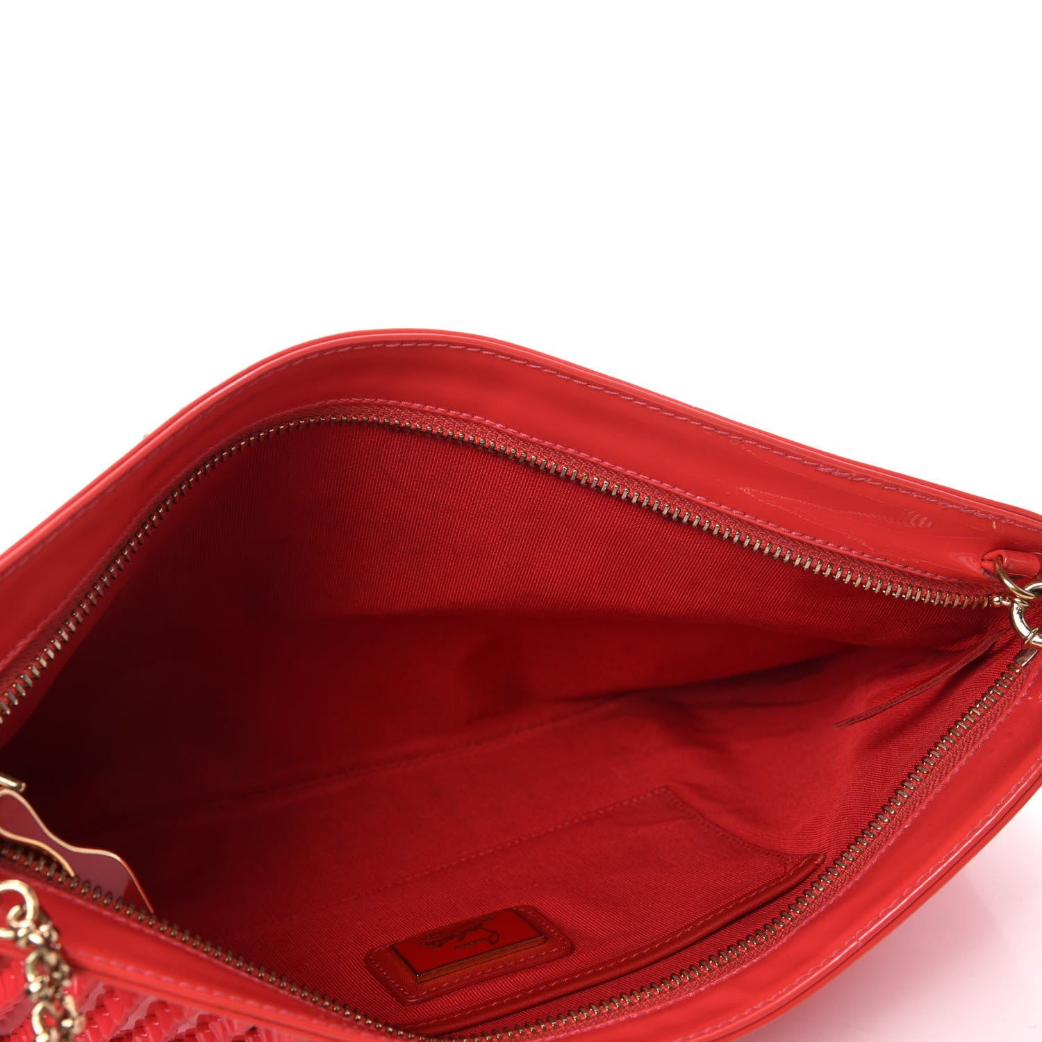 Christian Louboutin Calfskin Studded Loubiposh Chain Clutch Framboisine 5 of 11