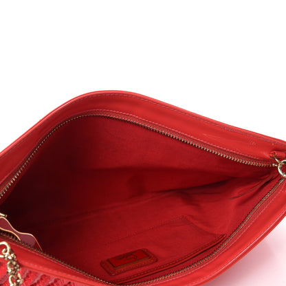 Christian Louboutin Calfskin Studded Loubiposh Chain Clutch Framboisine 5 of 11