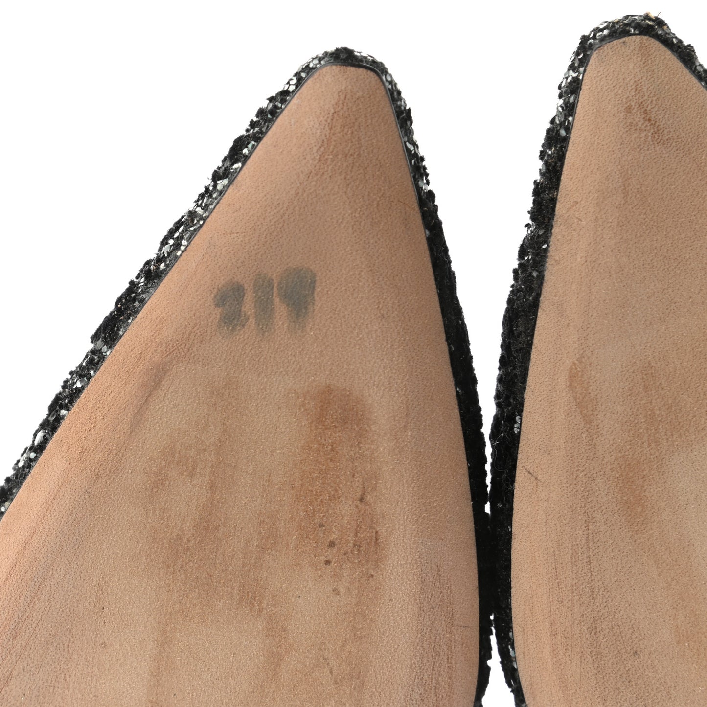 Coarse Glitter Pointy Toe Romy 85 Pumps 36 Black