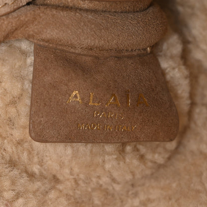 Alaia Suede Lambskin Merino Shearling Le Teckel Clutch Camel 6 of 10