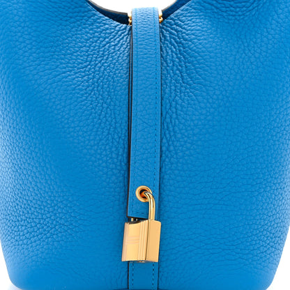 Hermes Taurillon Clemence Picotin Lock 18 PM Bleu Zanzibar 8 of 11