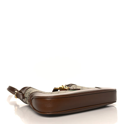 Gucci GG Supreme Monogram Azalea Calfskin Web Small Jackie 1961 Hobo Beige Ebony Brown Sugar 4 of 9
