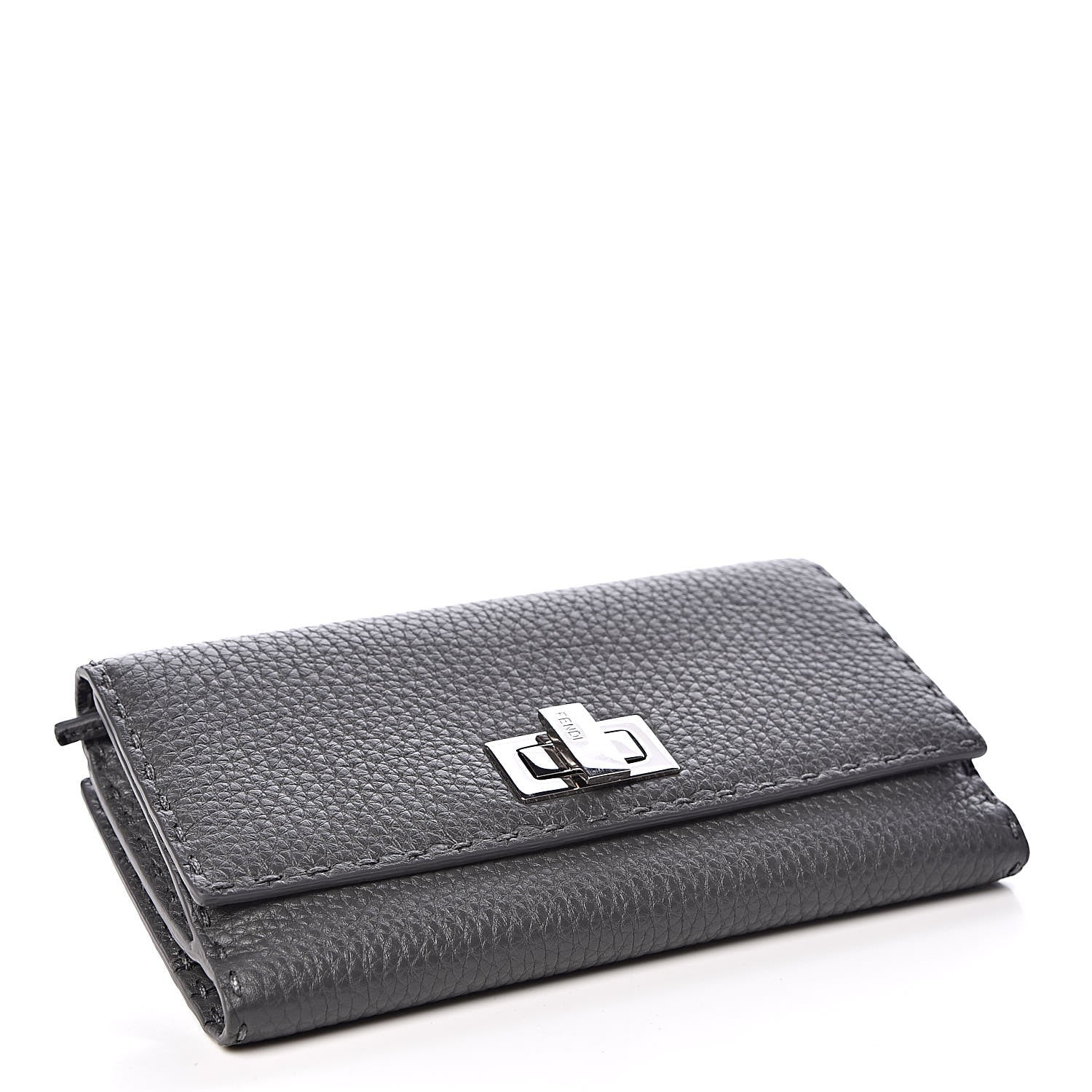 Fendi Cuoio Romano Selleria Peekaboo Continental Wallet Asfalto 4 of 10