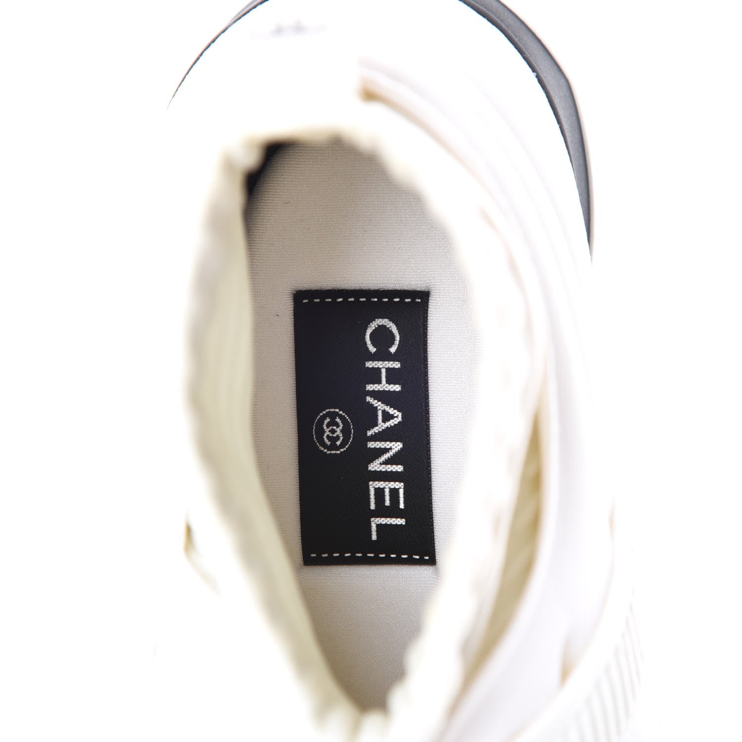 Chanel Stretch Fabric CC Sneakers 38 White 7 of 7