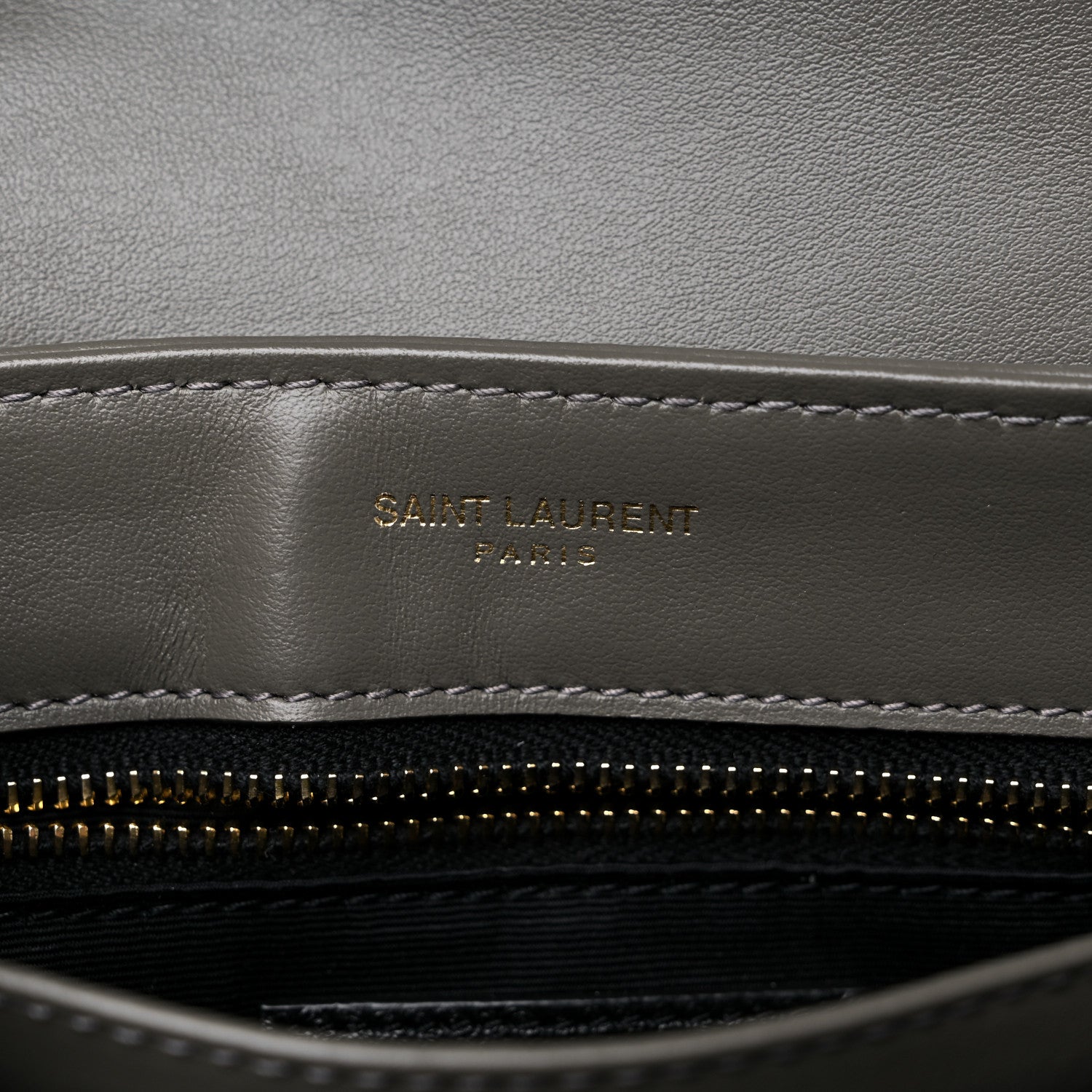 Saint Laurent Calfskin Y Quilted Monogram Toy Loulou Crossbody Bag Grey Kaki 7 of 10
