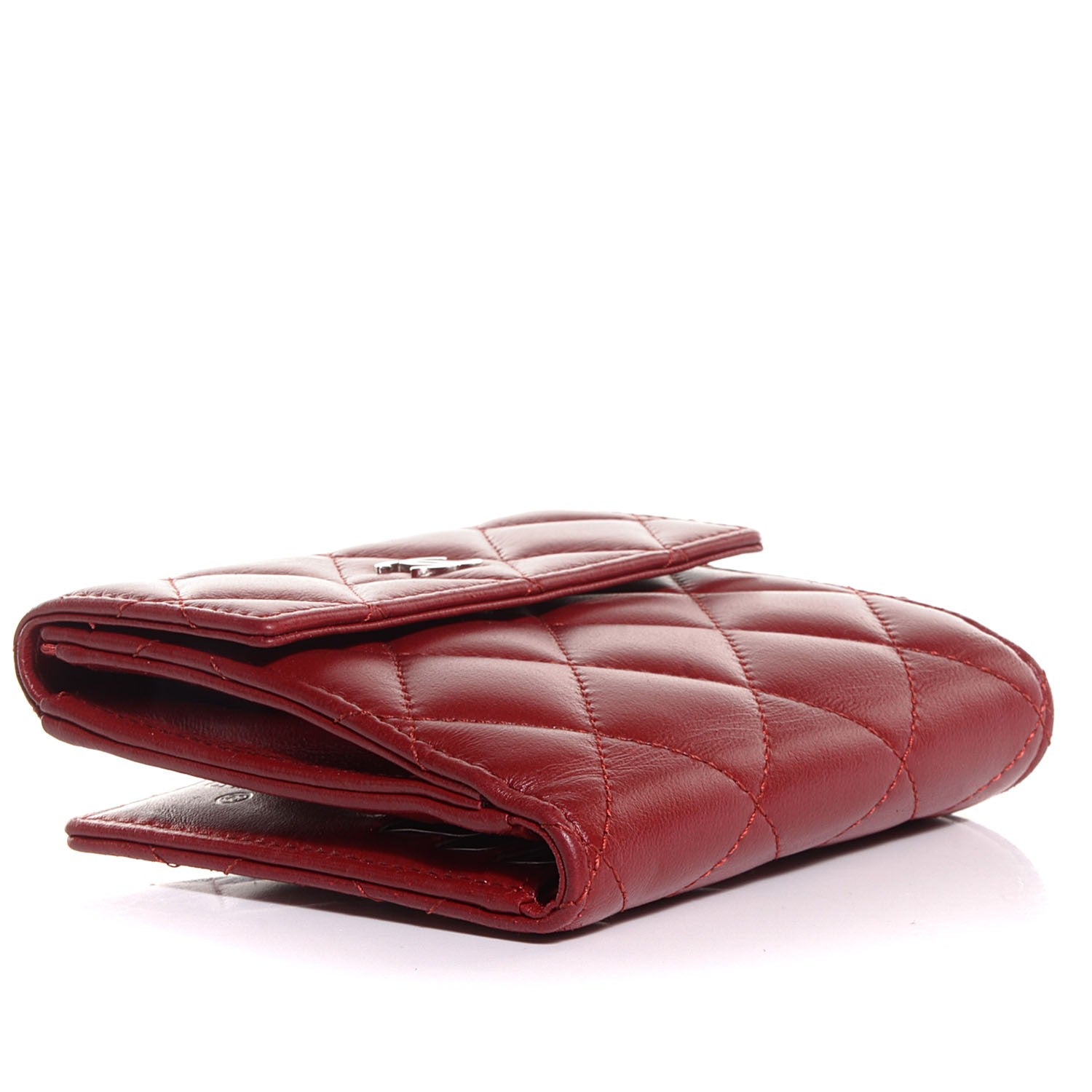 Chanel Lambskin Quilted French Wallet Red 4 of 8