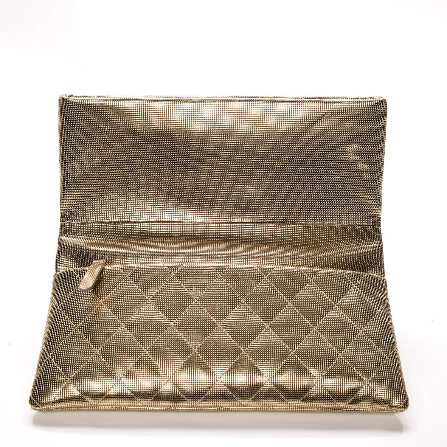 Chanel Metallic Calfskin Quilted Pixel Effect CC Beauty Clutch Dark Gold 8 of 8