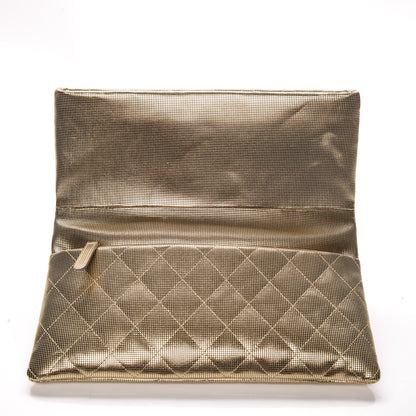 Chanel Metallic Calfskin Quilted Pixel Effect CC Beauty Clutch Dark Gold 8 of 8