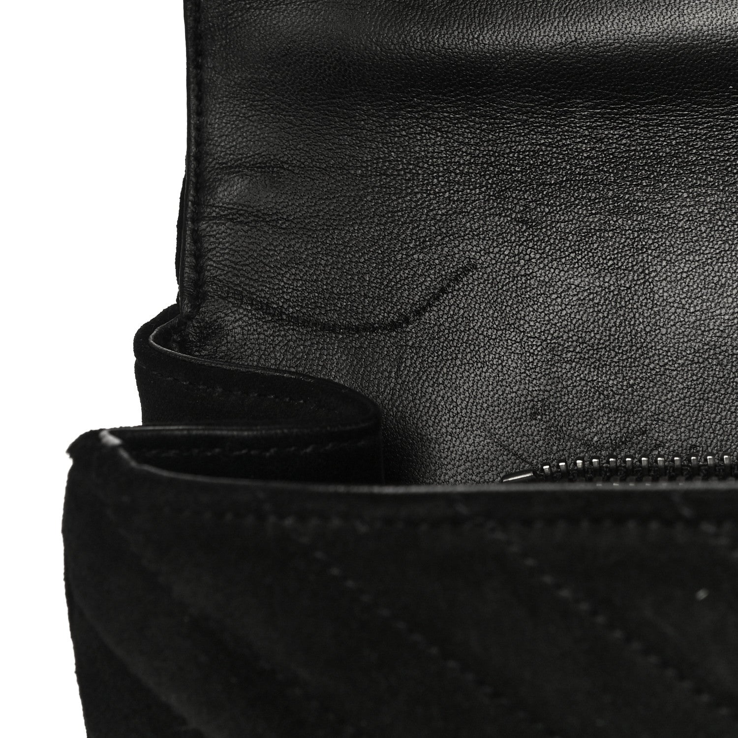 Saint Laurent Suede Matelasse Chevron Fringe Monogram Medium College Bag Black 11 of 15