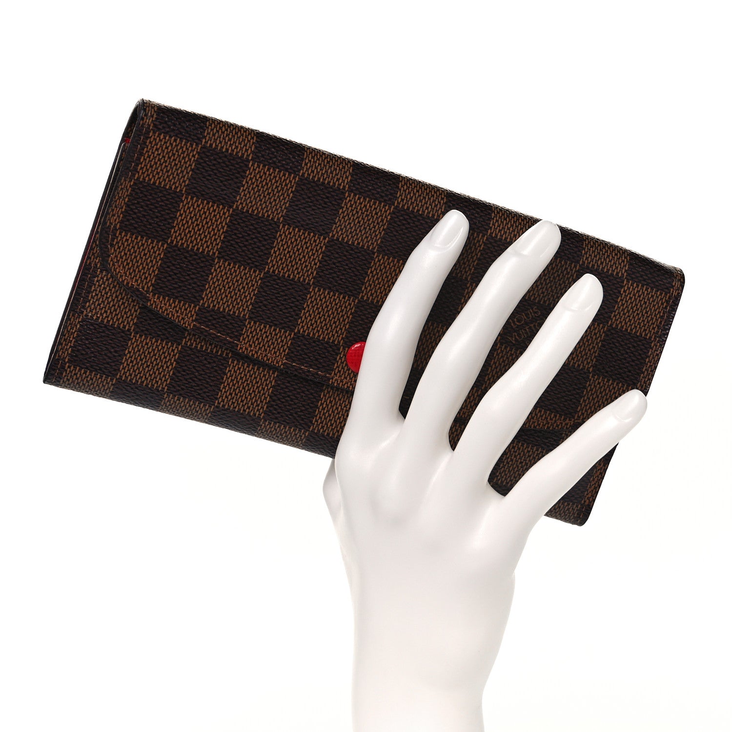 Louis Vuitton Damier Ebene Emilie Wallet Red 3 of 9