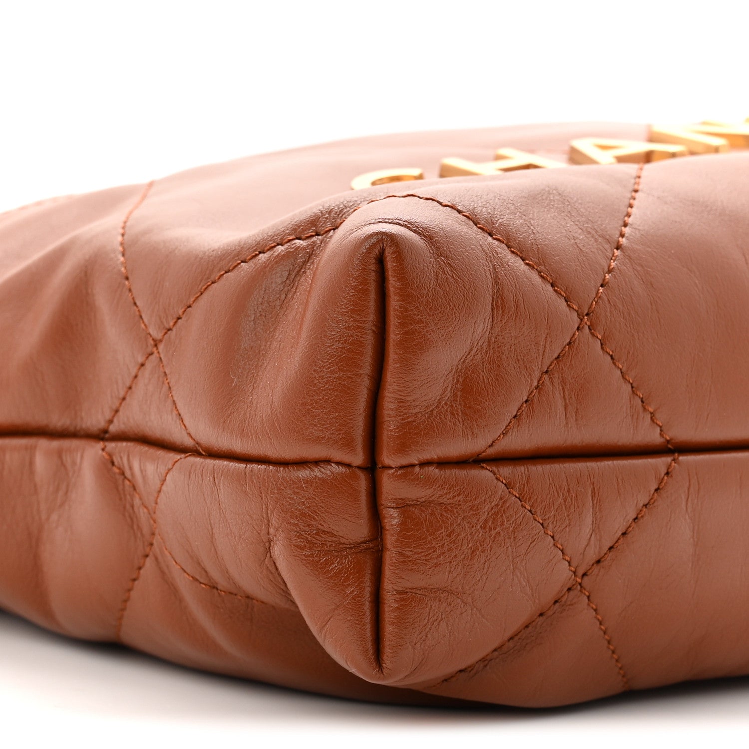 Chanel Shiny Calfskin Quilted Mini Chanel 22 Light Brown 9 of 10