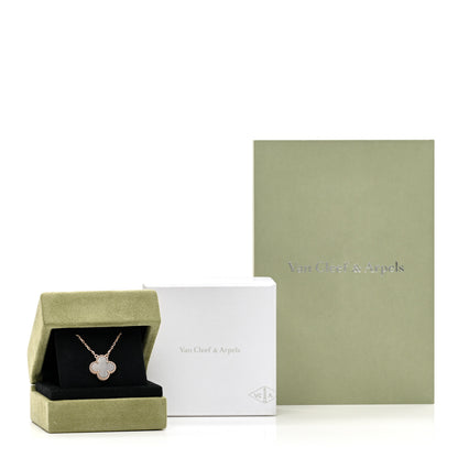 Van Cleef & Arpels 18K Rose Gold Gray Mother of Pearl Vintage Alhambra Pendant Necklace 6 of 6