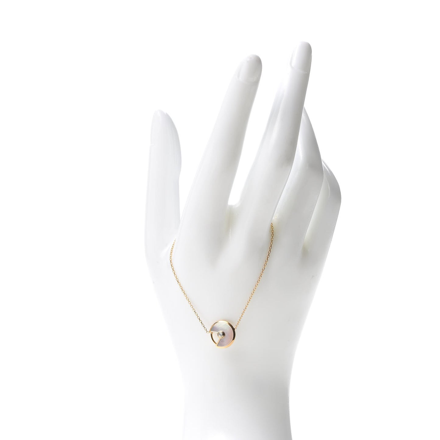 18K Yellow Gold Diamond Mother of Pearl Amulette de Cartier Bracelet