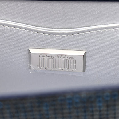 Judith Leiber Swarovski Crystal Bandana Clutch Blue White 6 of 7