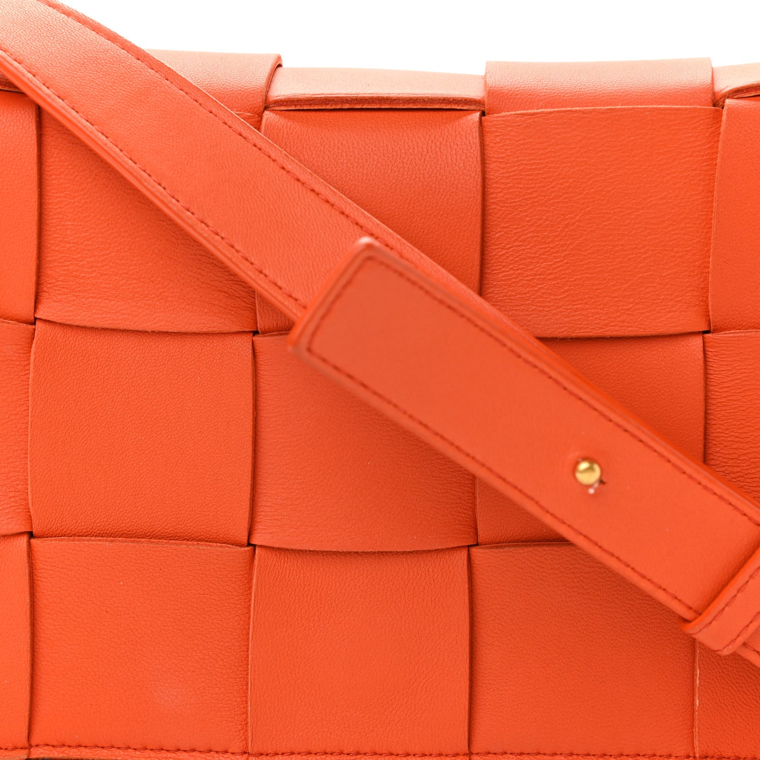 Bottega Veneta Lambskin Maxi Intrecciato Cassette Crossbody Bag Orange 8 of 12