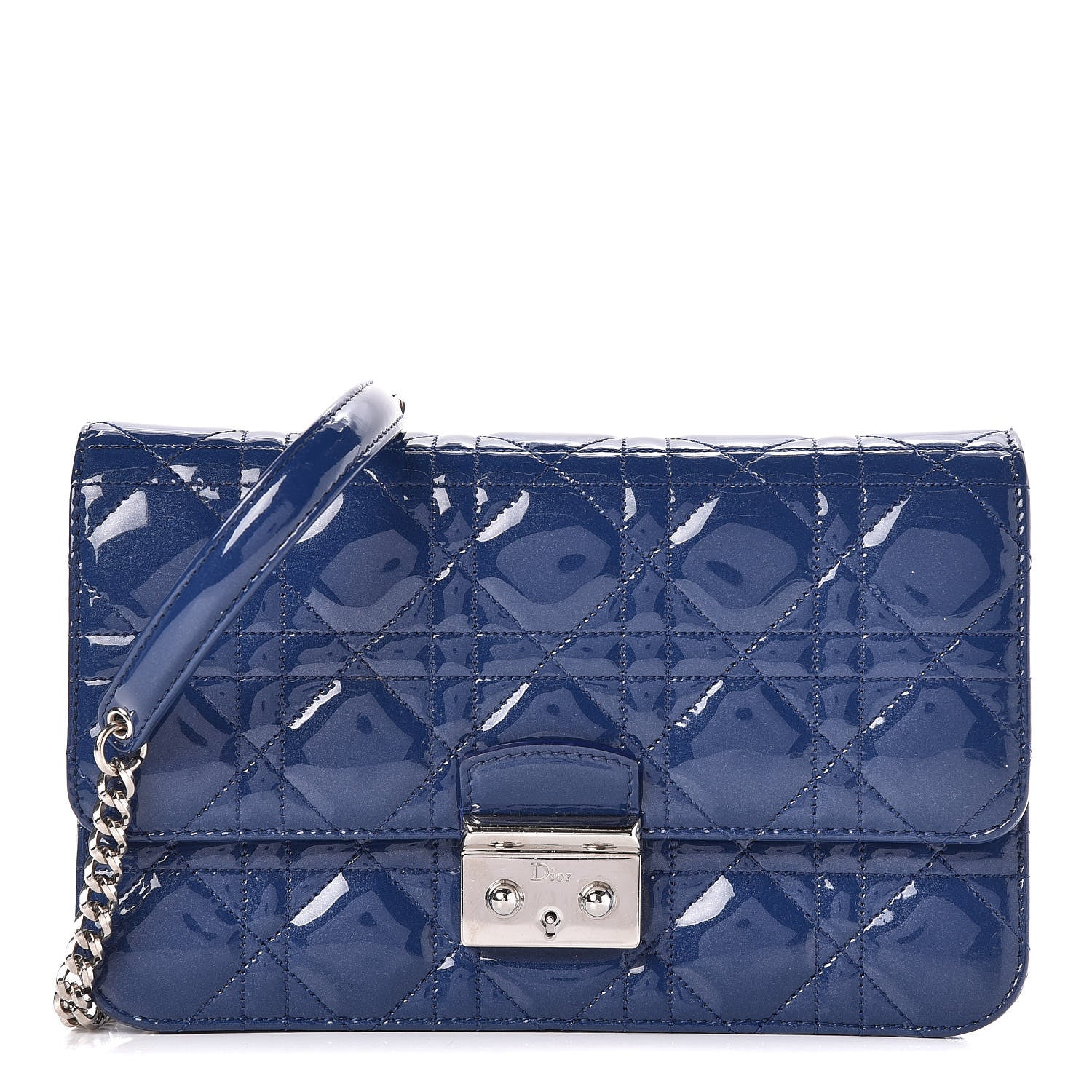 Christian Dior Patent Cannage Miss Dior Promenade Pouch Blue 1 of 11