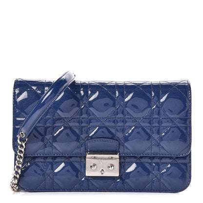 Christian Dior Patent Cannage Miss Dior Promenade Pouch Blue 1 of 11