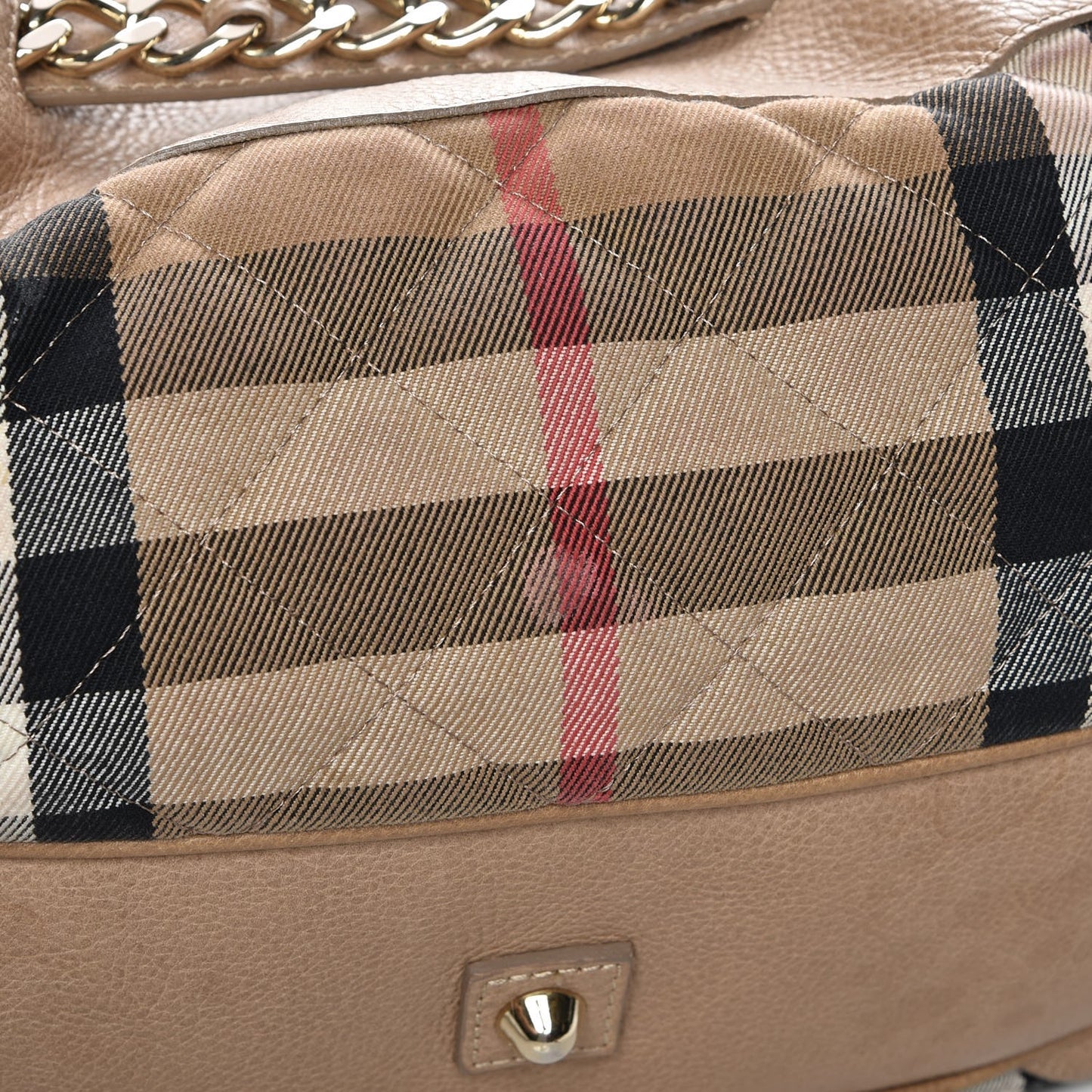 Grainy Calfskin House Check Margaret Bag Light Nude
