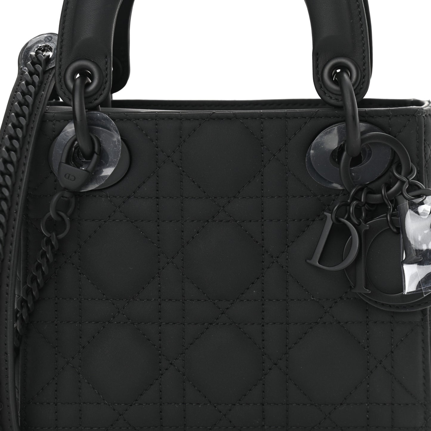 Ultra Matte Calfskin Cannage Mini Lady Dior Black