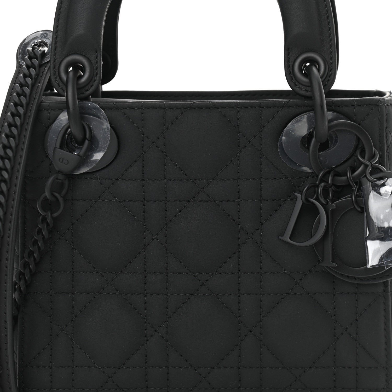 Christian Dior Ultra Matte Calfskin Cannage Mini Lady Dior Black 9 of 12