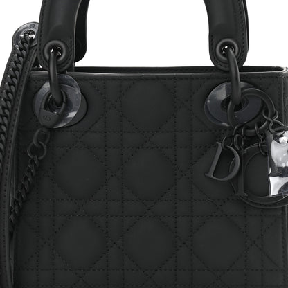 Christian Dior Ultra Matte Calfskin Cannage Mini Lady Dior Black 9 of 12