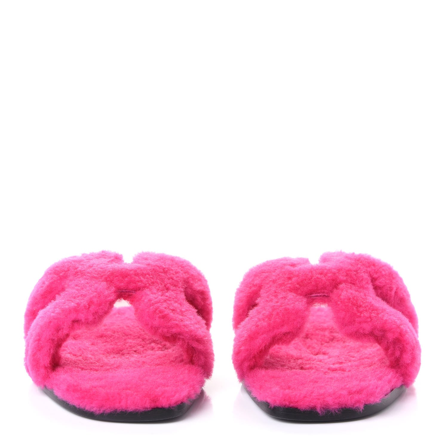 Hermes Woolskin Oran Sandals 39 Rose Fuchsia 2 of 4