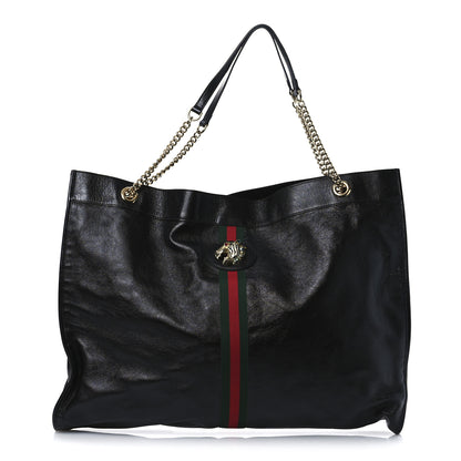 Gucci Calfskin Maxi Rajah Chain Tote Black 1 of 14