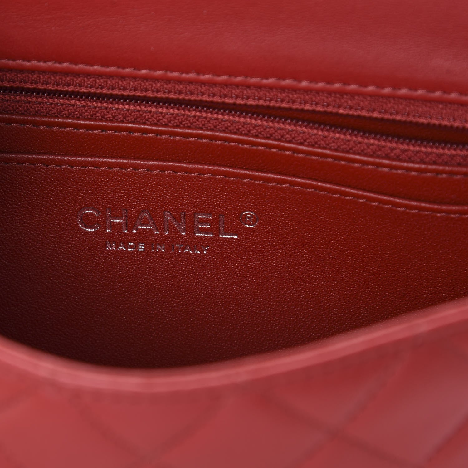 Chanel Lambskin Quilted Mini Rectangular Flap Red 6 of 10