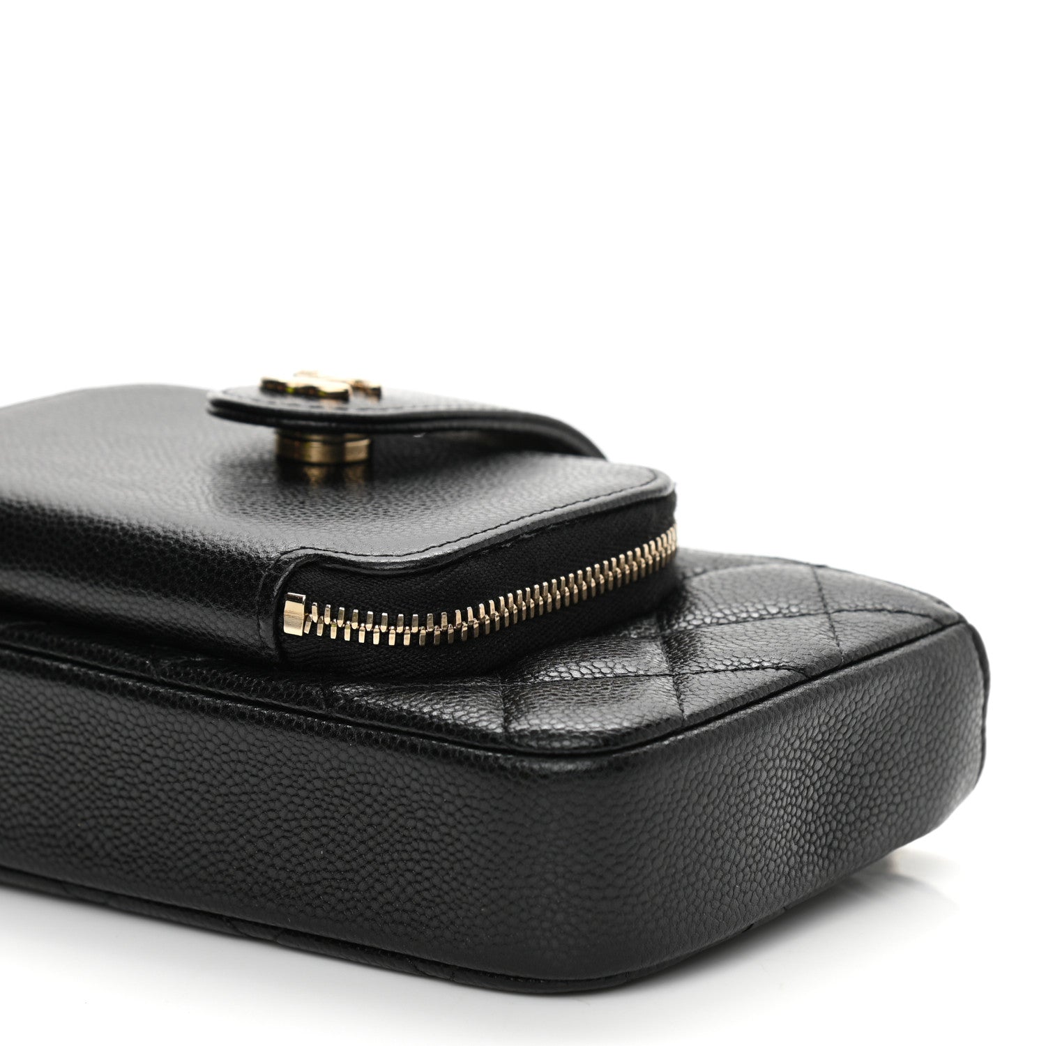 Chanel Caviar Quilted Business Affinity Phone Holder With Chain Black 10 of 10