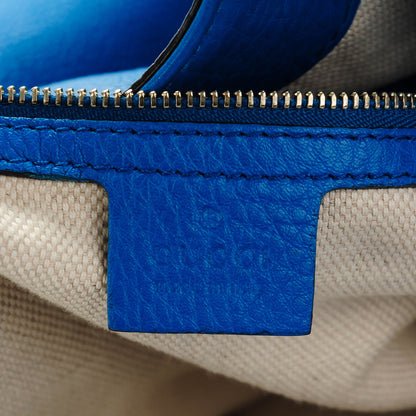 Gucci Pebbled Calfskin Large Soho Shoulder Bag Riviera Blue 5 of 7