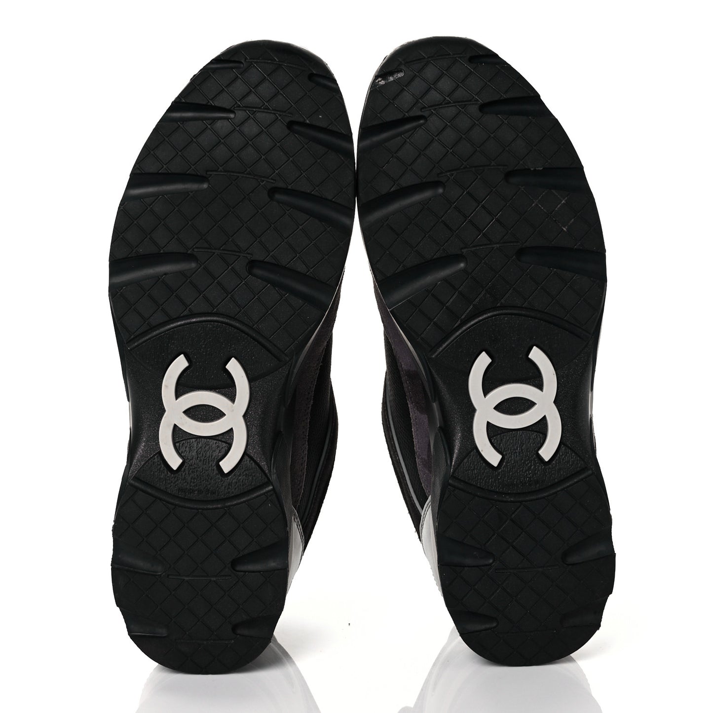 Calfskin Suede CC Sneakers 38 Black