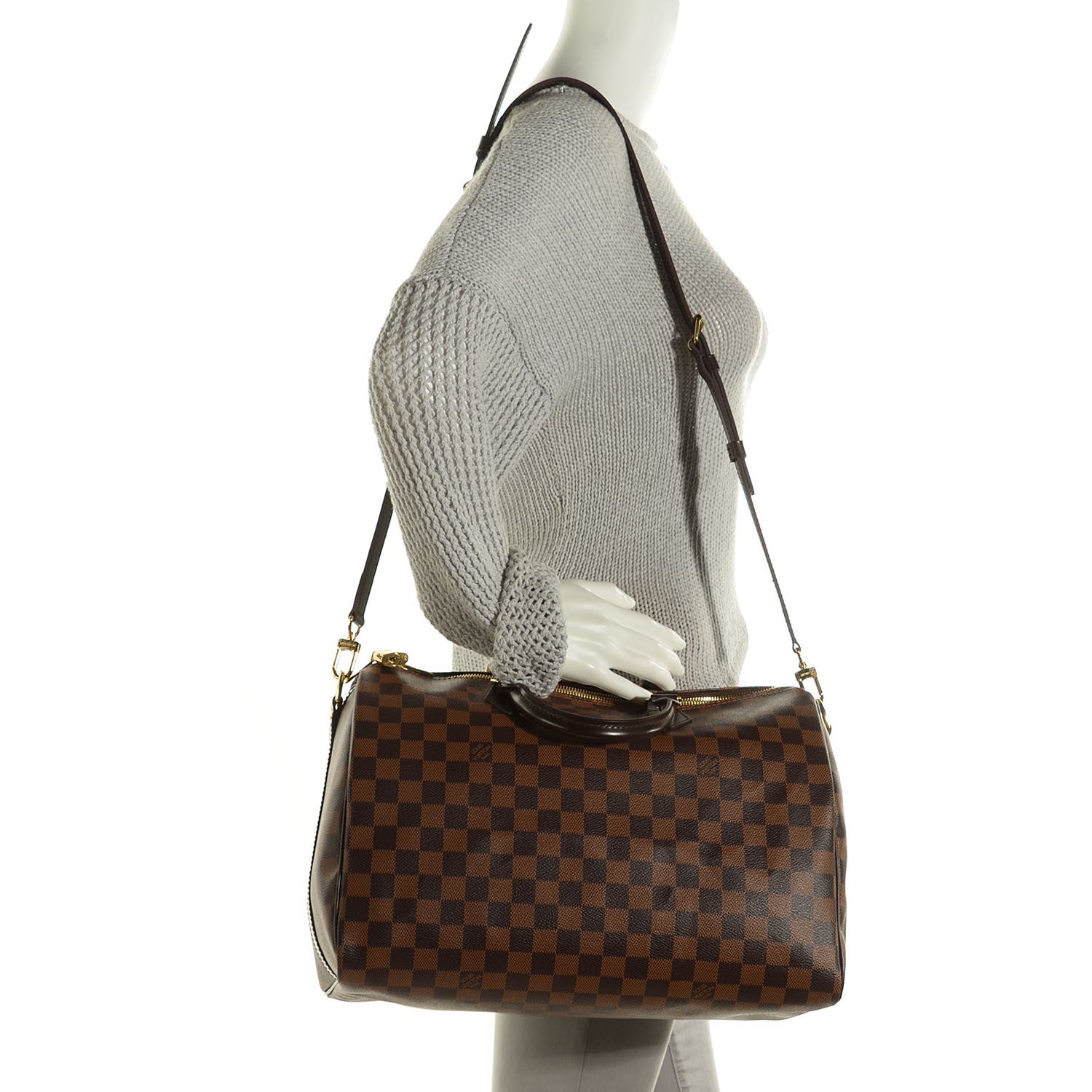 Louis Vuitton Damier Ebene Speedy Bandouliere 35 2 of 8