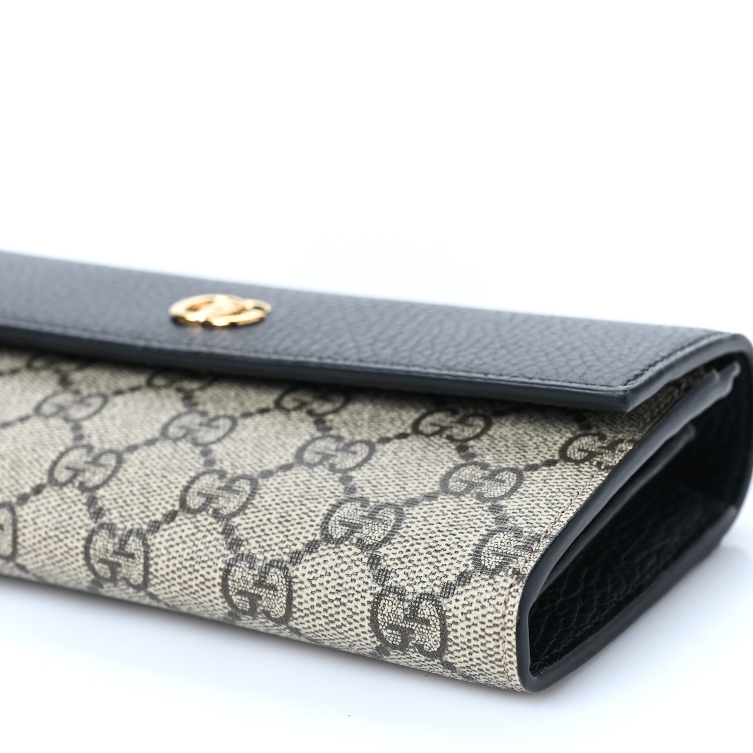 Gucci Dollar Calfskin GG Supreme Monogram Petite GG Marmont Wallet Chain Bag Black Beige Ebony 9 of 9
