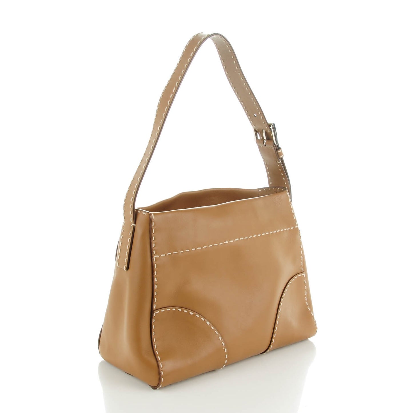 City Calf Topstitched Hobo Caramel